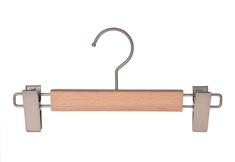 Children's Wooden Hanger with Chrome Pant Clips